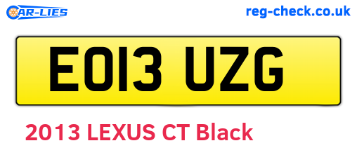 EO13UZG are the vehicle registration plates.
