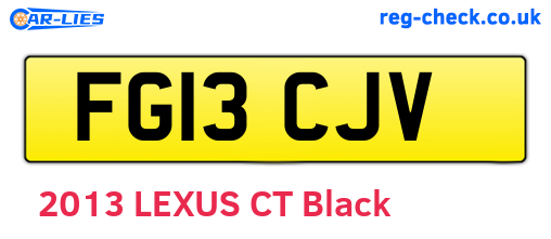 FG13CJV are the vehicle registration plates.