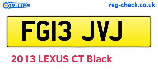FG13JVJ are the vehicle registration plates.