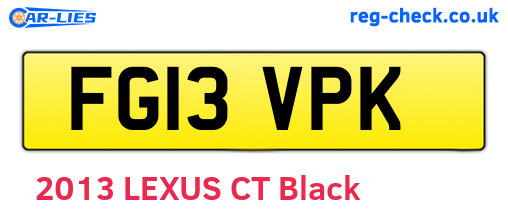 FG13VPK are the vehicle registration plates.