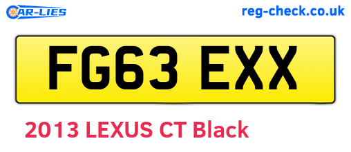 FG63EXX are the vehicle registration plates.