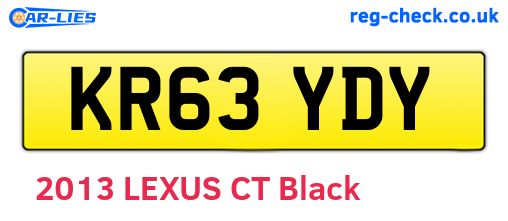 KR63YDY are the vehicle registration plates.