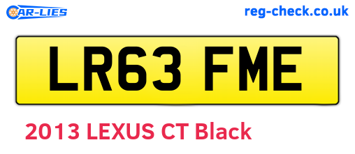 LR63FME are the vehicle registration plates.