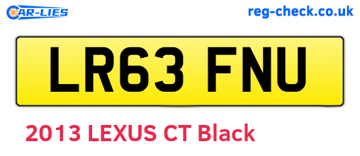 LR63FNU are the vehicle registration plates.