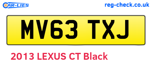 MV63TXJ are the vehicle registration plates.