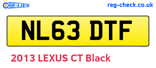 NL63DTF are the vehicle registration plates.