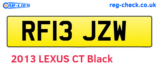 RF13JZW are the vehicle registration plates.