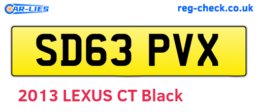 SD63PVX are the vehicle registration plates.
