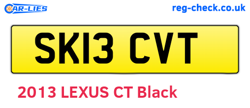 SK13CVT are the vehicle registration plates.