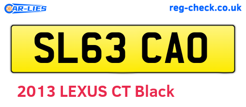 SL63CAO are the vehicle registration plates.