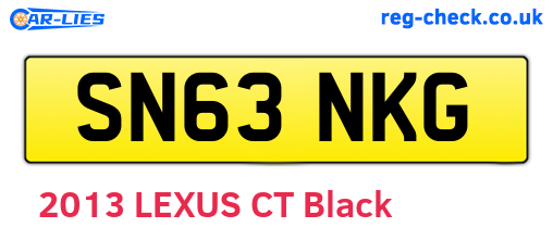 SN63NKG are the vehicle registration plates.