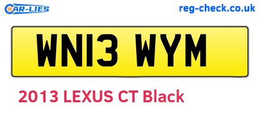 WN13WYM are the vehicle registration plates.