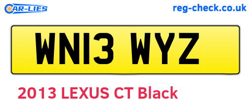 WN13WYZ are the vehicle registration plates.