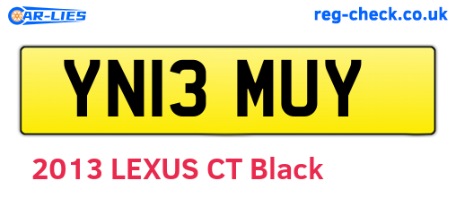 YN13MUY are the vehicle registration plates.