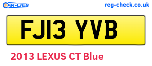 FJ13YVB are the vehicle registration plates.