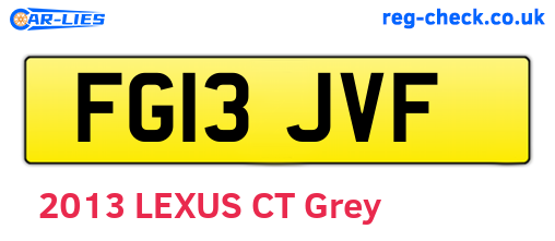 FG13JVF are the vehicle registration plates.