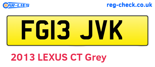 FG13JVK are the vehicle registration plates.