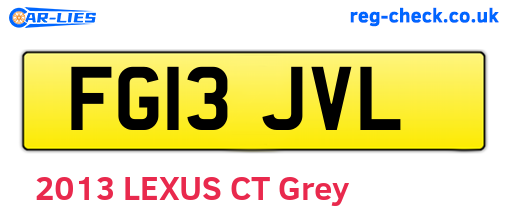 FG13JVL are the vehicle registration plates.