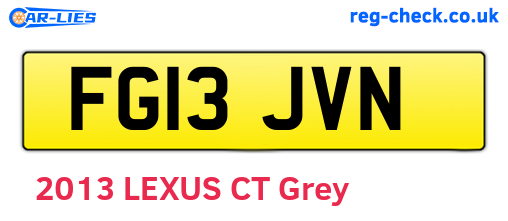 FG13JVN are the vehicle registration plates.