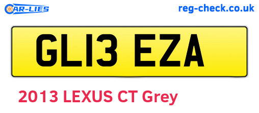GL13EZA are the vehicle registration plates.