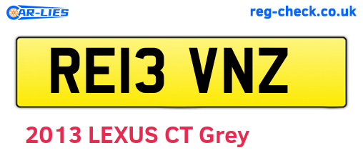 RE13VNZ are the vehicle registration plates.