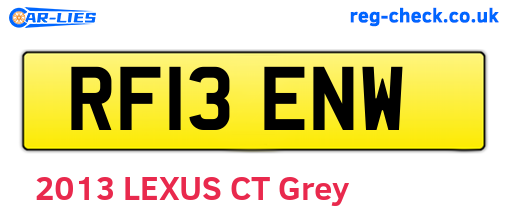 RF13ENW are the vehicle registration plates.