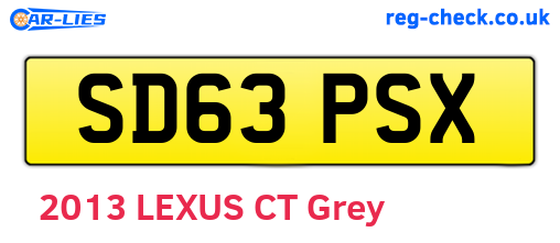 SD63PSX are the vehicle registration plates.