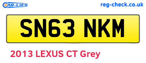 SN63NKM are the vehicle registration plates.