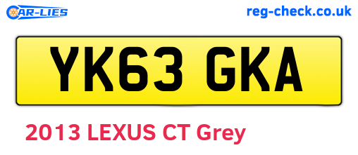 YK63GKA are the vehicle registration plates.