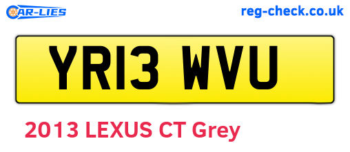 YR13WVU are the vehicle registration plates.