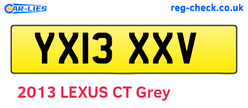 YX13XXV are the vehicle registration plates.