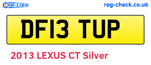 DF13TUP are the vehicle registration plates.