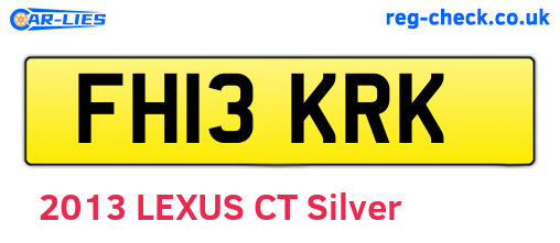 FH13KRK are the vehicle registration plates.