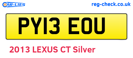 PY13EOU are the vehicle registration plates.