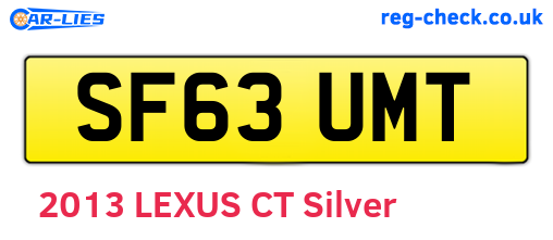 SF63UMT are the vehicle registration plates.
