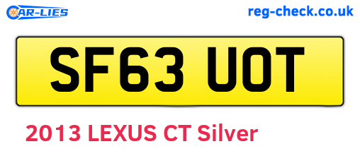 SF63UOT are the vehicle registration plates.
