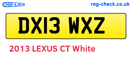 DX13WXZ are the vehicle registration plates.