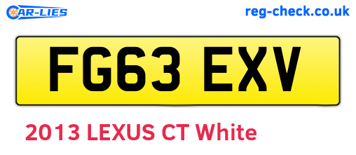 FG63EXV are the vehicle registration plates.