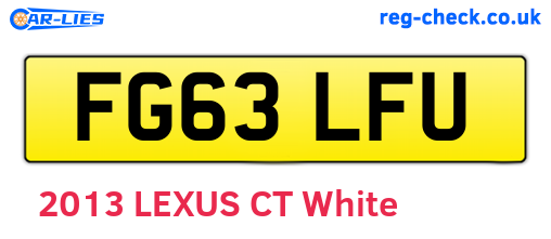FG63LFU are the vehicle registration plates.