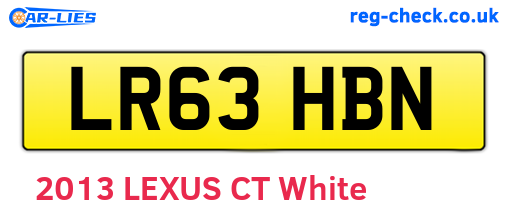 LR63HBN are the vehicle registration plates.