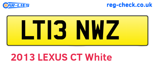 LT13NWZ are the vehicle registration plates.