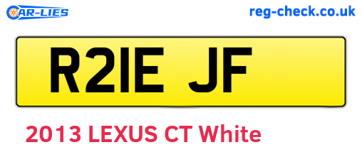 R21EJF are the vehicle registration plates.