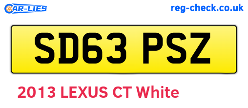 SD63PSZ are the vehicle registration plates.