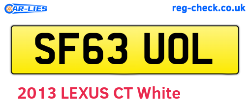 SF63UOL are the vehicle registration plates.