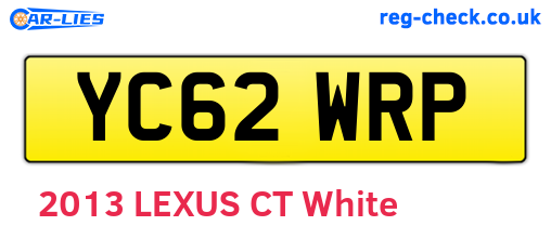 YC62WRP are the vehicle registration plates.