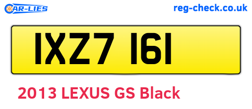 IXZ7161 are the vehicle registration plates.