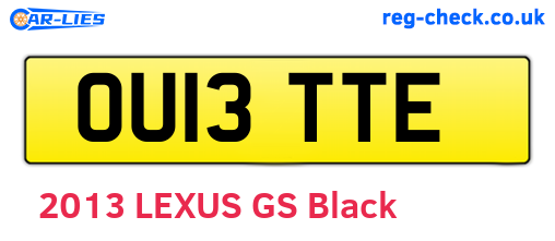 OU13TTE are the vehicle registration plates.