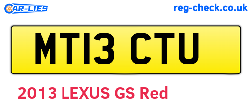MT13CTU are the vehicle registration plates.