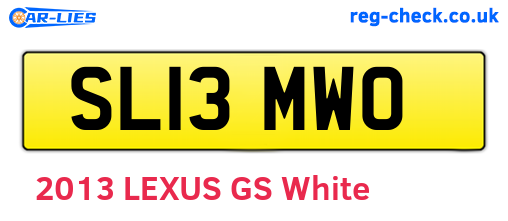 SL13MWO are the vehicle registration plates.