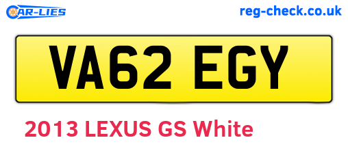VA62EGY are the vehicle registration plates.